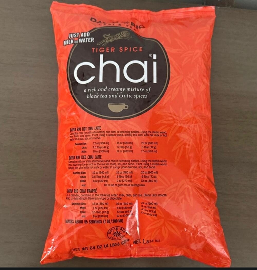 David Rio Tiger Spice Chai Mix 4 lb Bulk Bag – Instant Spiced Black Tea Powder